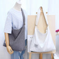 Factory Custom Casual Hobo Style Zipper Soft Foldable Girl Canvas Chest Crossbody Tote Shoulder Messenger Bag