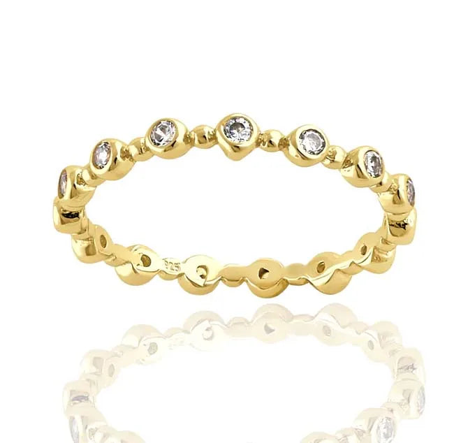Milskye Great Fashion Jewelry for Women Cute Jewelry 18k Gold Plated 925 Silver Diamond Circle Rings