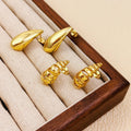 HOVANCI Stainless Steel Water Drop Minimalist Stud Earrings 18K PVD Waterproof Texture Charm Daily Stylish Jewelry Gift