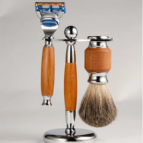 JDK 1pc Hot Mens Wooden Shaving Safety Razor Foaming Brush Stand Grooming Set