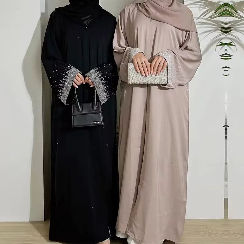 PROMISTAR Luxury Custom Modest Diamond Abayas Set Adults Elegant Modest Rhinestone Muslim Abaya