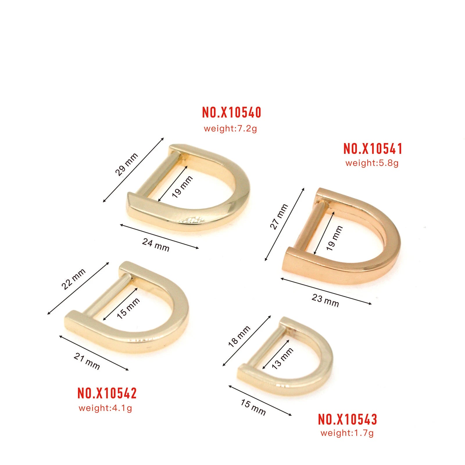 Customized Zinc Alloy Multi-Colored Snap Hook D Rings Handbag Strap Clasp Carabiner Clip Buckle Spring Bag Hardware Parts