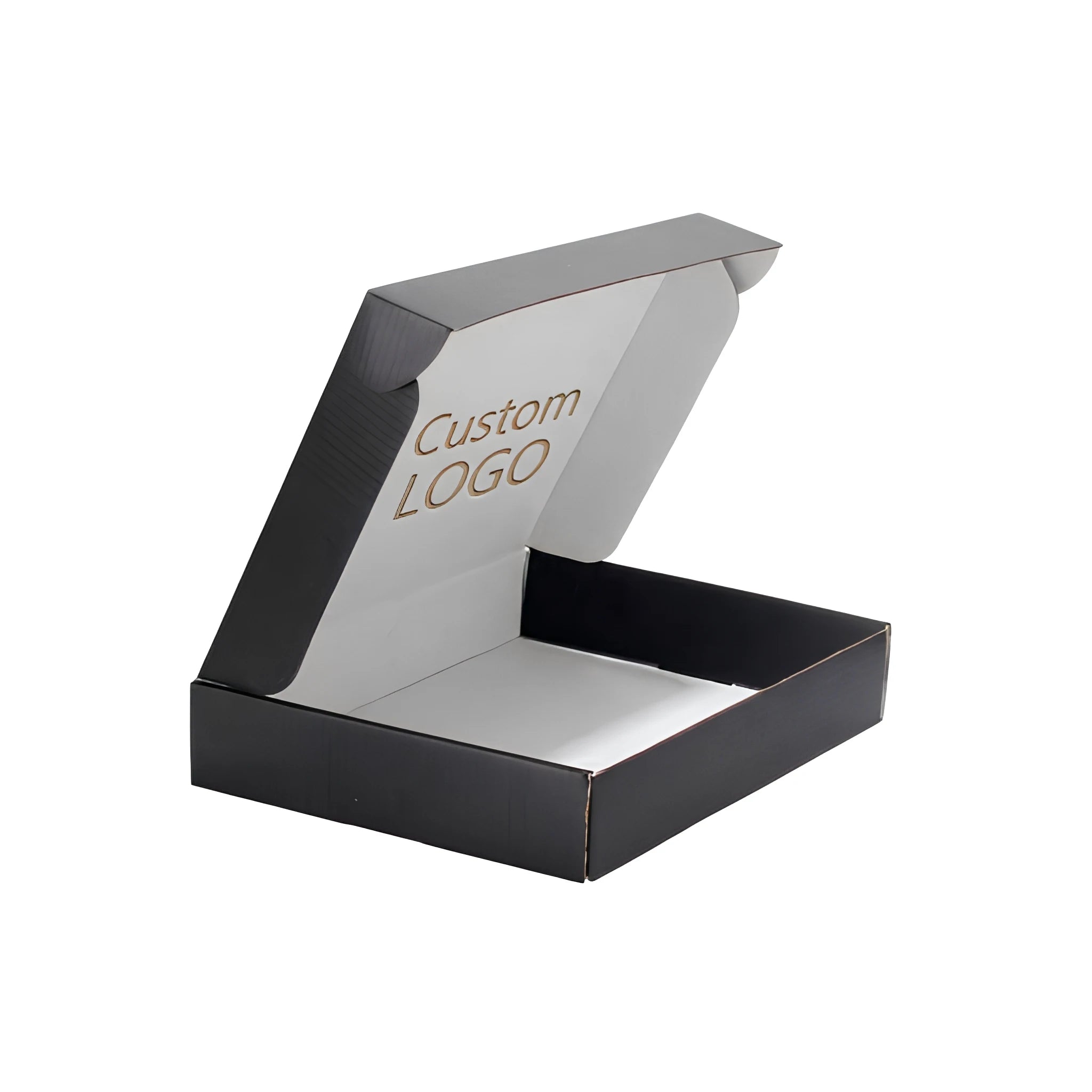 Custom Black Foil Stamped Cardboard Boxes 15*15*5cm White Underwear Corrugated Mailer Shipping Paper Box for Small Business