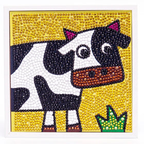 DIY Crystal Cartoon Cow Children Diamond Painting 5D Round Diamond Painting With Frame for Kids