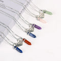 Wholesale Quartz Natural Crystals Healing Stones Necklace Double Point Gemstone Pendant
