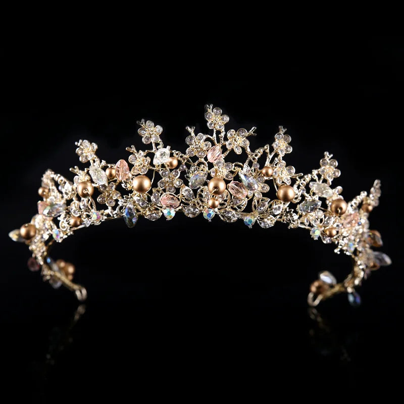 Miallo Baroque Crown Wedding Bridal Headpiece Accessories Tiaras and Earringhook Jewelry Set for Women