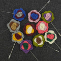 New Design Hand Made Fancy Mixed Color Wool Fabric Flower Brooch Lapel Pin for Men