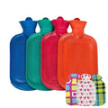 Wholesale 290071 Large Reusable Natural Rubber Hot Water Bottle with Soft Felt Cover for Hand Warming Made of Flannel