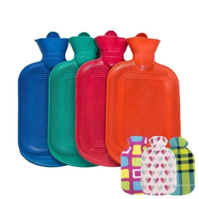 Wholesale 290071 Large Reusable Natural Rubber Hot Water Bottle with Soft Felt Cover for Hand Warming Made of Flannel