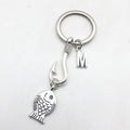 Fashion Metal Fish Hook Fisherman Key Chain Pendant with Customizable Design-Friendly Gift for Fishing Enthusiasts