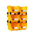 LEADLOONG Yellow Plastic Storage Boxes 6pcs 276*213*180MM/10.87*8.39*7.09Inch Kitchen Accessories Storage Container for Tool