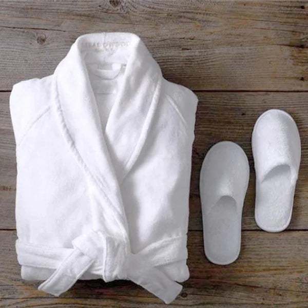 Shawl Collar Velour Terry Bathrobes for Hotels