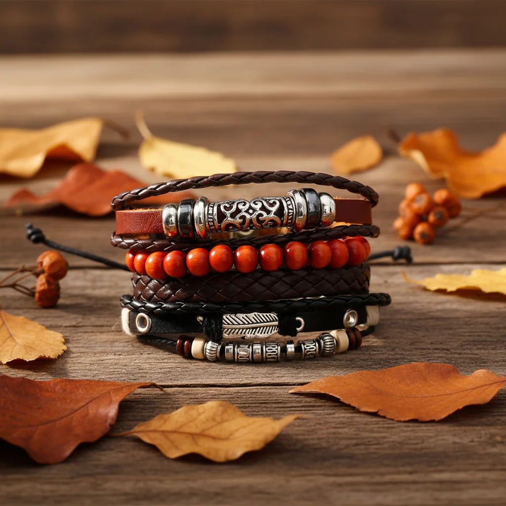 Fashion Jewelry Handmade Beaded Hemp Rope Bracelets Leather Bracelet Gift for Her