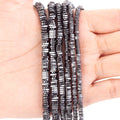 AsVrai U Natural AA+ Black Hematite Stone Triangular Gasket Beads Loose Spacer Beads for Jewelry Making DIY Bracelet Handmade