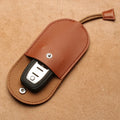 Handmade Pu Leather Key Coin Case Custom Pull-out Mini Keychain Pocket for Male and Female