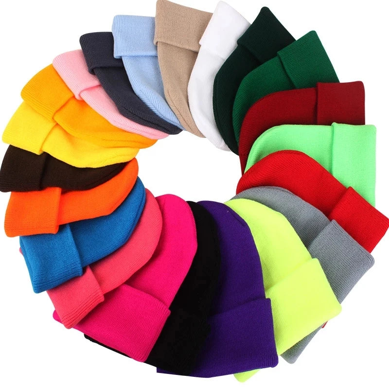 Custom Winter Hats for Woman Beanies Knitted Fluorescent Hat Girls Autumn Female Beanie Caps Warmer Bonnet Ladies Casual Cap