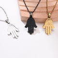 Non Tarnish Jewelry Hip Hop Devil Eye Hand Fatima Pendant Link Chain 18k Gold Plated Stainless Steel Turkish Amulet Necklace