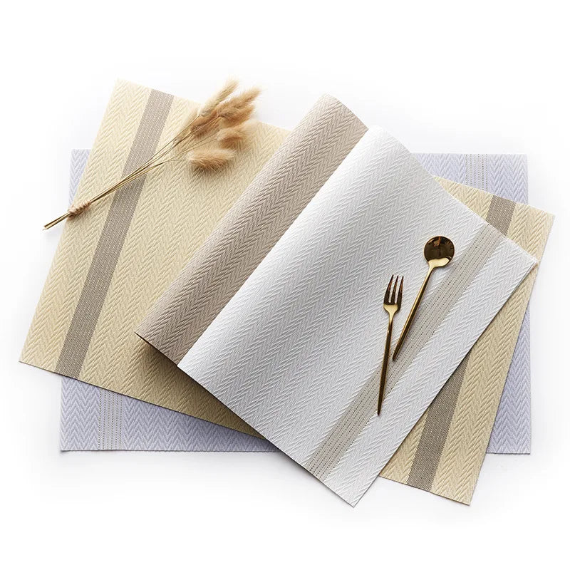 Tapete De Suporte Quente Modern Holder Mat Tea Cup Pad Thermal Insulation 45*30cm Rectangle Pvc Stripe Design Cup Mat Pad