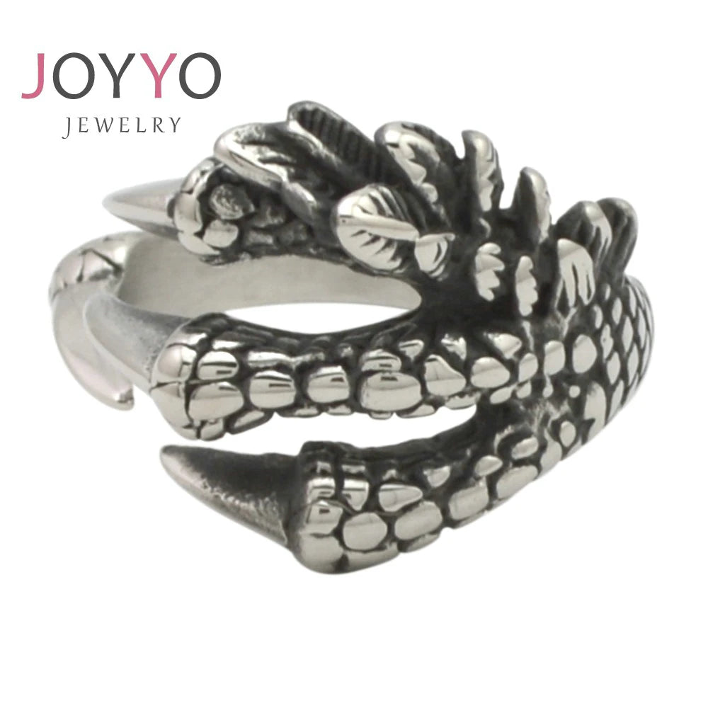 Viking Jewelry Stainless Steel Punk Rings Viking Dragon Claw Ring Viking Rings for Men