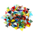 Modern Triangle Stained Glass 3mm Thick Mixed Color 1.4cm Size for DIY Craft Mosaic Making Hobbies Handmade Mini Tiffany Glass