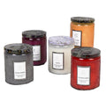 Empty 8 oz Embossed Round Grey Thick Wall Glass Recycled Candle Box and Jar Glass with Top Lid Luxury and Box Packaging