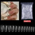 Hot Sale Heart Nail Art Tips False Natural Coffin Private Label Full Cover Clear Nail Tips 504pcs/bag