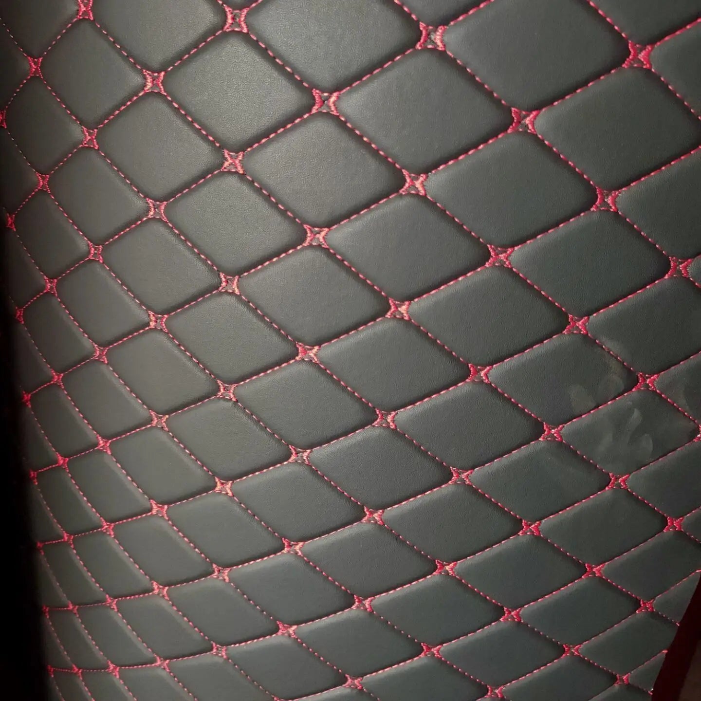 REACH CA Prop 65 Support Quilted Diamond Pattern PVC Leather for Car Upholstery Seat Cover Embroidery Synthetic Artificial Faux