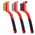 3-piece Wire Household Cleaning Brush Set Steel Brass Nylon Rust and Paint Removal Brush