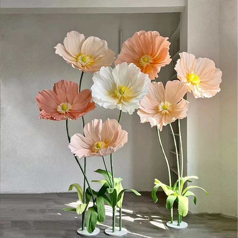 Wholesale Wedding White Giant Flower Decoration Giant Artificial Flowers Wedding Shop Store Display Giant Paper Flowers