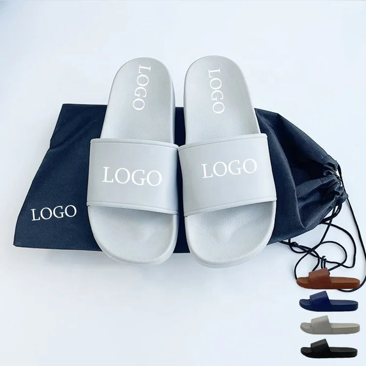 New Designer Custom 3D Rubber Straps Embossed Beach Flip Flop Men Slides Slippers With Logo