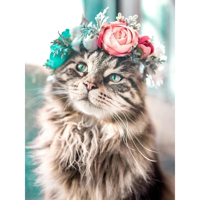 Wholesale 5D DIY 30*40CM Full Square/Round Diamond Embroidery Flower and Cat Animal Diamond Painting for Living Room Decoration