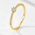 Wholesale S925 Sterling Silver Small Fine Ring Classic Six Claw Zircon Stacked Rhodium Jewelry for Women's Wedding Gift