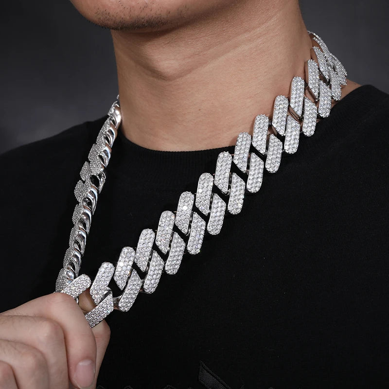 Big Guy Luxury Hip Hop Jewelry 30mm 18K Gold Plated Brass 5A CZ Diamond Heavy Iced Out Miami Cuban Link Chain for Men