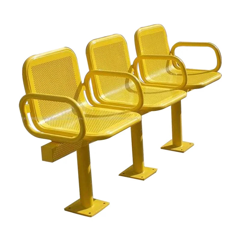 Outdoor Public Park Steel Bench Seating Garden Patio Metal Seat with Armrest for School Use