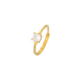 Fashion Jewelry 925 Sterling Silver Minimalist Ring Four Prong Diamond Gold Plated Rings Women Wedding Engagement