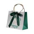 Luxury Custom White Cardboard Kraft Paper Gift Bag with Pink Gold Bow for Toys Clothing Shoes Features Lamination Printing