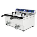 Commercial Kitchen Equipment Bench Top Electric Deep Fryer 2 Tank 2 Basket Electric Chips Fryer Deep With Oil Tap