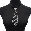 Crystal Women'S Necktie Necklace Shiny Rhinestone Matching Clothing Collar Tie Shape Pendant Necklace
