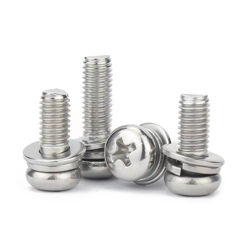 Good Quality Factory Hot SS304 SS316 Stainless Steel Cross Recessed Pan Head Combination Sems Screw