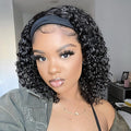 Water Wave Headband Human Hair Wigs Headband Wigs for Black Women  for Black Women 100% Human Hair With for Black Women