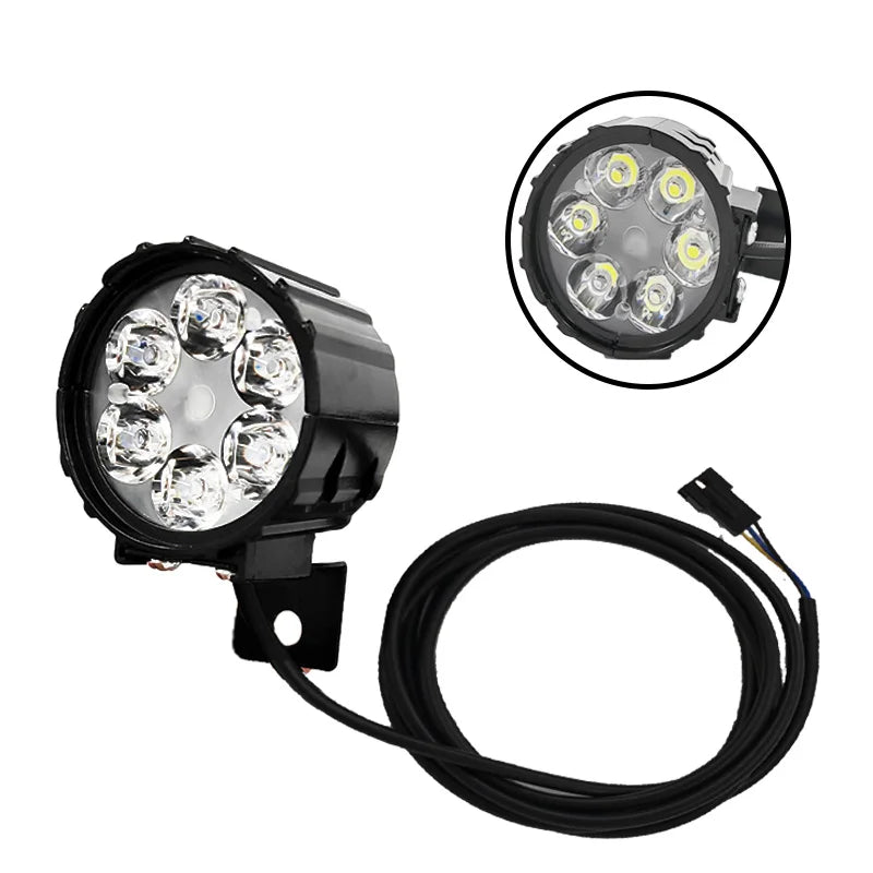 Wholesale Horn Headlight Illuminated by Six Beads Lamp Bicycle Front Horn Light for Electric Bicycle and Scooters