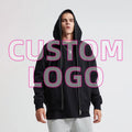 The New Listing Men's Vintage Heavyweight Cotton Embroidery Hoodies Custom Mens Full Zip up Screen Print Hoodie