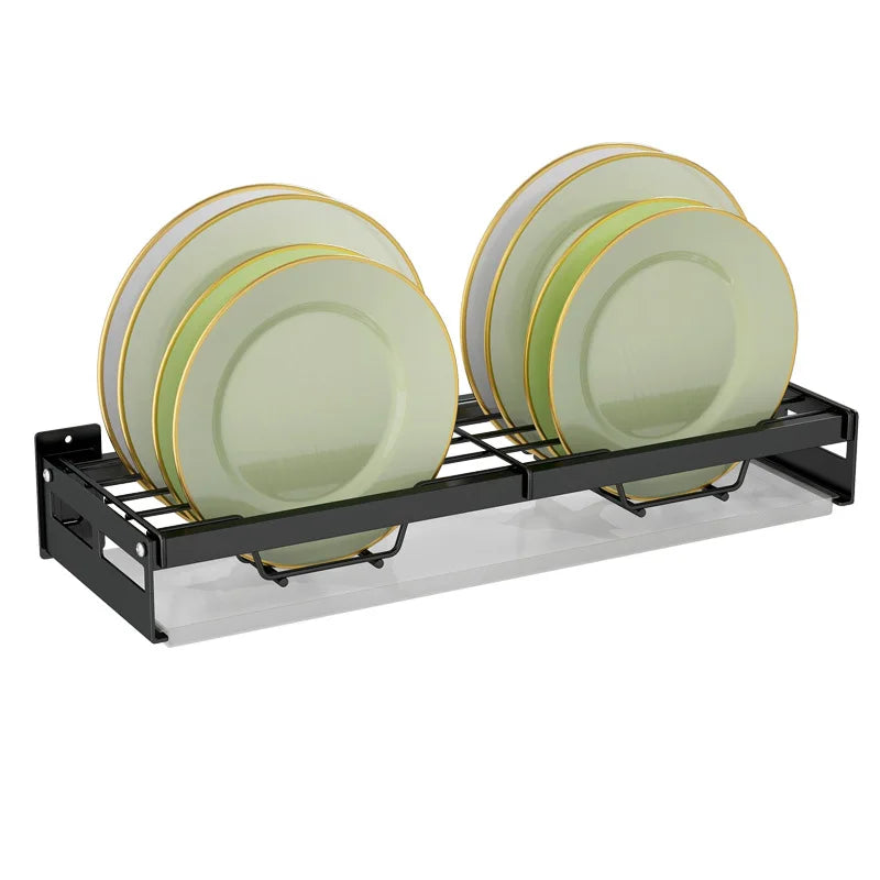 Wall Hanging Metal Steels Kitchen Storage Rack  Knife Bowl Dish Sets Kitchen Counter Tableware Drainboard