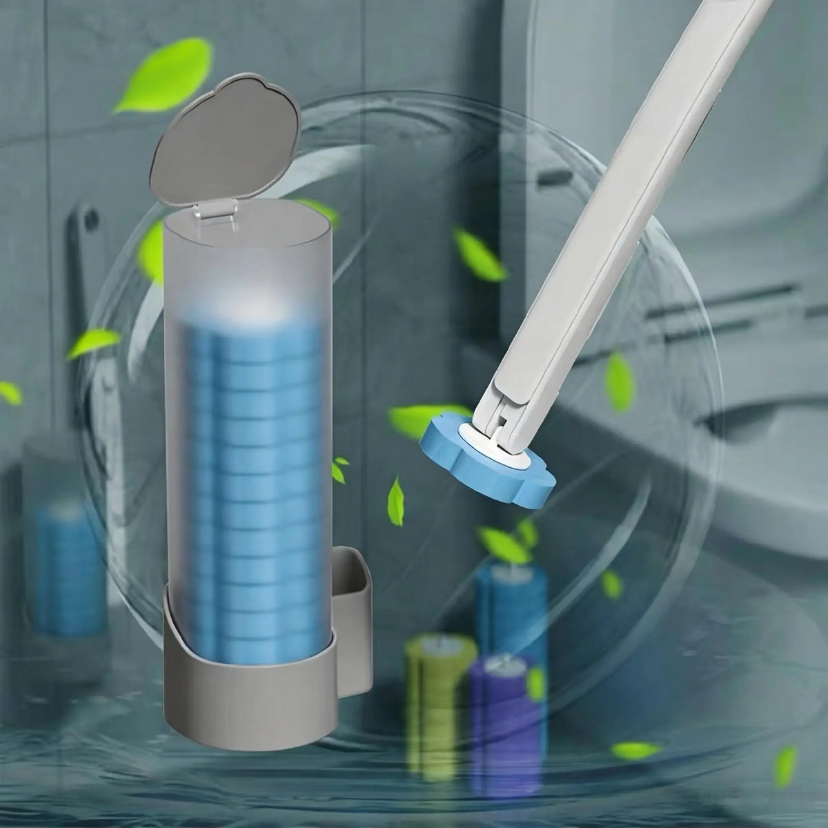 Disposable Toilet Brush with 8 Refills Wall Mounted Holder Hygienic Self-Cleaning Toilet Wand for Bathroom Cleaning Wholesale MegaBDM