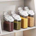 Grain Storage Jar Moisture-proof and Insect-proof Rice Bucket Kitchen with Measuring Cup Food Storage Box Plastic Transparent