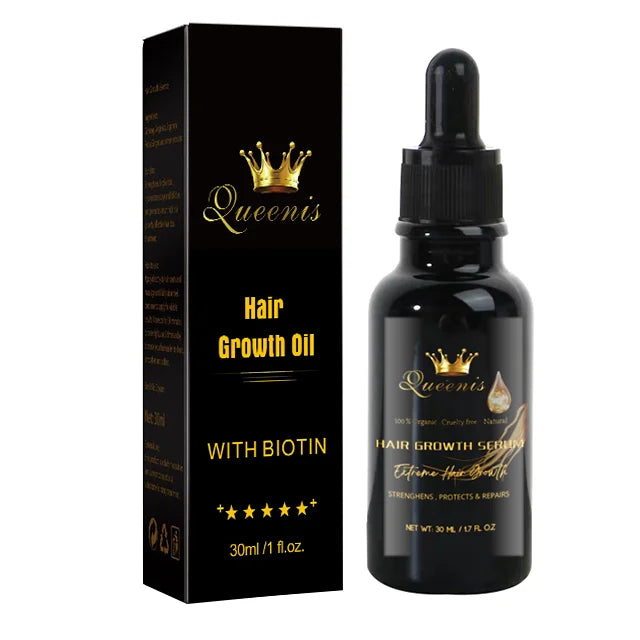 30ml Glass Bottle Box 3 Years Natural Organic Ginger Hair Oil Serum Herbal Organic Coconut Oil Men Women's Hair Growth