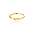 Simple 18K Gold Plated A-Z Name Initial Stainless Steel Ring