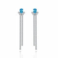 Crystal Long Dangle Drop Earrings Tennis Chain Tassel Statement Dangle Chain Line Earrings