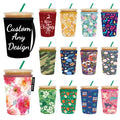 Neoprene Milk Tea Coffee Cup Holders Personalized Neoprene Insulated Iced Coffee Cup Sleeve for Hot Cold Beverage