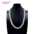 Cadermay S925 Iced Out D VVS Moissanite Diamond 3mm Double Rows Round Tennis Moissanite Hiphop Bracelet Necklace Chains